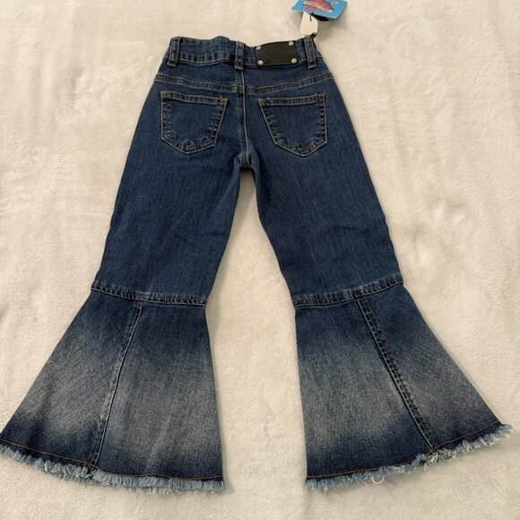 Wired Heart Little Girls Flare Bell Bottom Blue Jeans Size 5 NWT - Picture 2 of 8